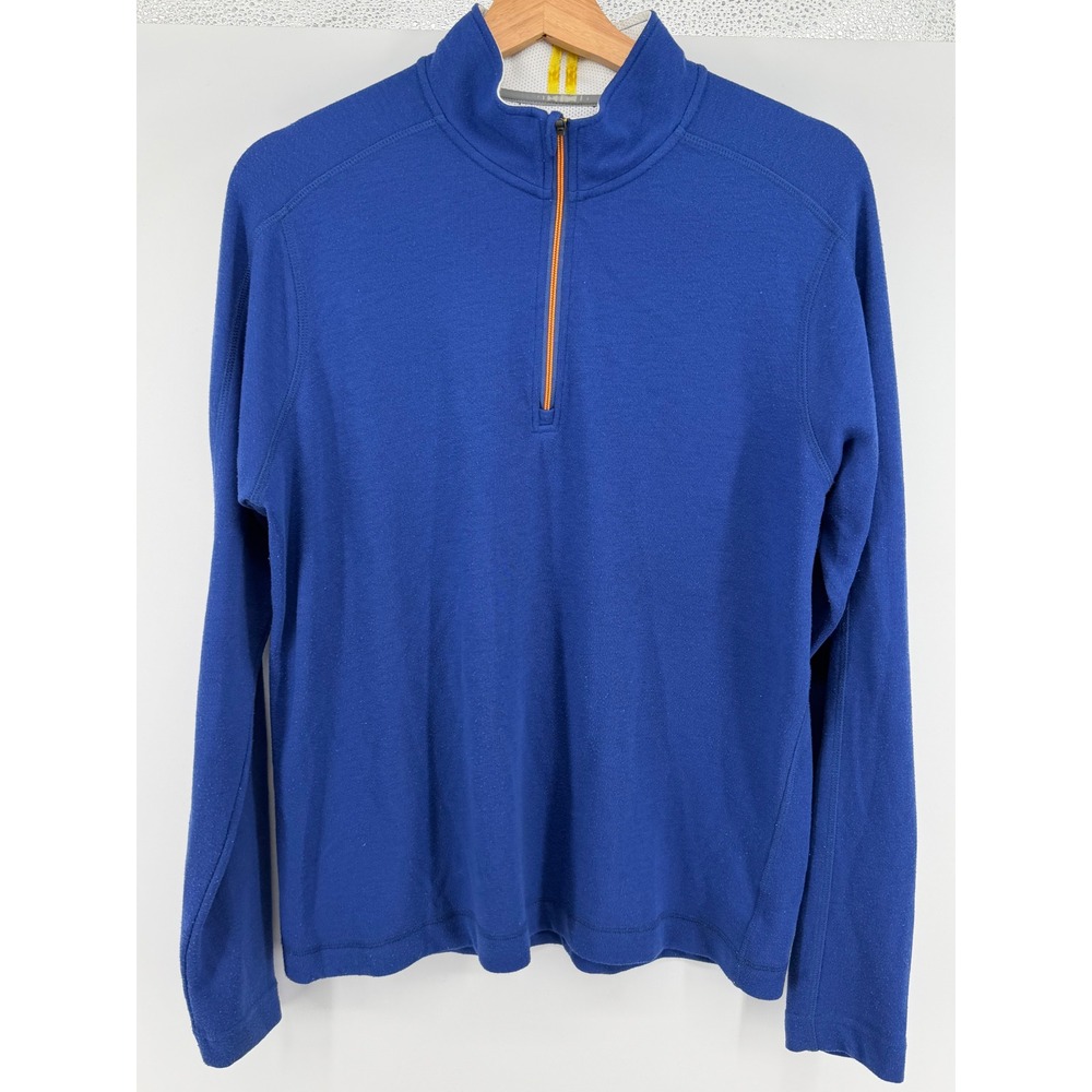 Robert Graham Mens Tailored Fit Quarter Zip Pullover Blue Orange Size Large 0914